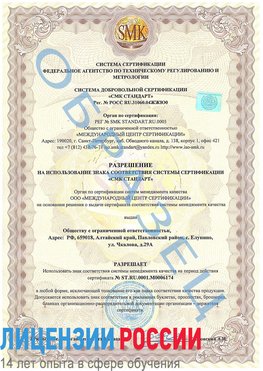 Образец разрешение Буйнакск Сертификат ISO 22000